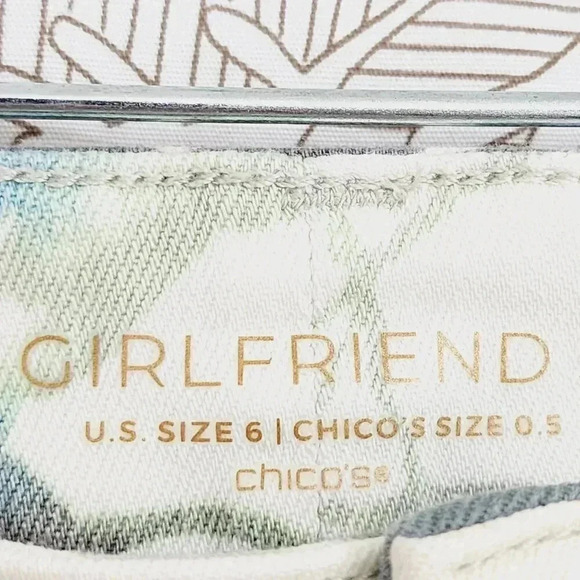 Chico's Girlfriend Slim Leg Crop Pants Size 0.5/6 Floral Printed 433P - Picture 4 of 7